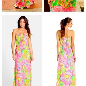 Lilly Pulitzer strapless maxi dress